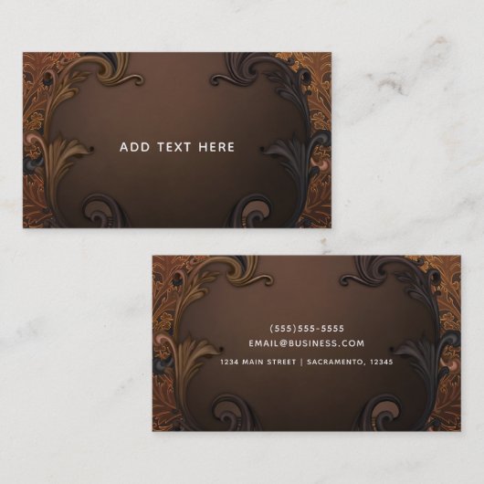 bruin brons Fancy gouden sierbladeren Visitekaartje (Voorkant / Achterkant)