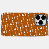 Bruin Brons Herhalende Naam Script Heart Case-Mate iPhone Case (Achterkant (horizontaal))