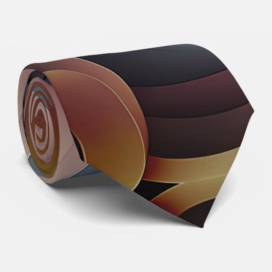 Bruin Bronze Blauwgroen ontwerpStropdas Stropdas (Opgerold)