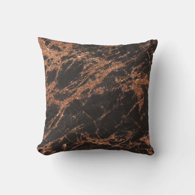 Bruin/Bronze Marble Pillow Kussen (Voorkant)