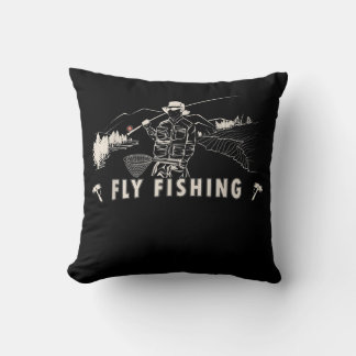 Bruin Brook forel vliegen Gift Fisherman Kussen