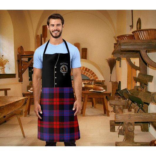 Bruin/Broun Clan Badge & Tartan Kilt Schort