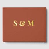 Bruin Bruid Bruid Bruidegom Monogram Folie Guestbo Gastenboek (Achterkant)