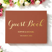 Bruin Bruid Bruid Bruidegom Monogram Folie Guestbo Gastenboek