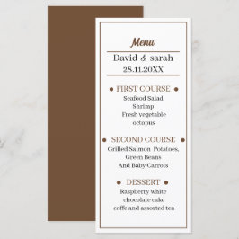 Bruin bruiloft diner menu