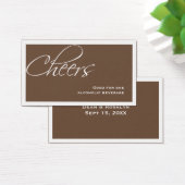 Bruin bruiloft formele aangepaste evenement drink  visitekaartje (Bureau)