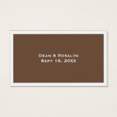 Bruin bruiloft formele aangepaste evenement drink  visitekaartje (Achterkant)