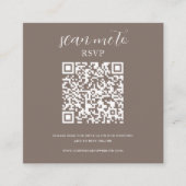 Bruin | Bruiloft RSVP QR Code Informatiekaartje (Voorkant)