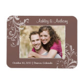bruin-bruin Floral Foto Weddenschap Magnet Magneet (Horizontaal)