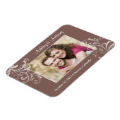bruin-bruin Floral Foto Weddenschap Magnet Magneet (Linkerzijde)