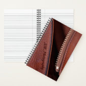 Bruin bruin kunstleder Gedachten onzipt gepersonal Notitieboek (Binnen)