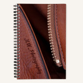Bruin bruin kunstleder Gedachten onzipt gepersonal Notitieboek (Voorkant)
