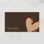 Bruin-bruin-roodbeige-hartmodern met foto visitekaartje (Voorkant)