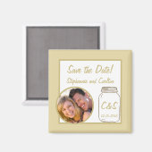 Bruin/Bruine Mason Pot Huwelijksaankondiging Magne Magneet (Voorkant / Achterkant)