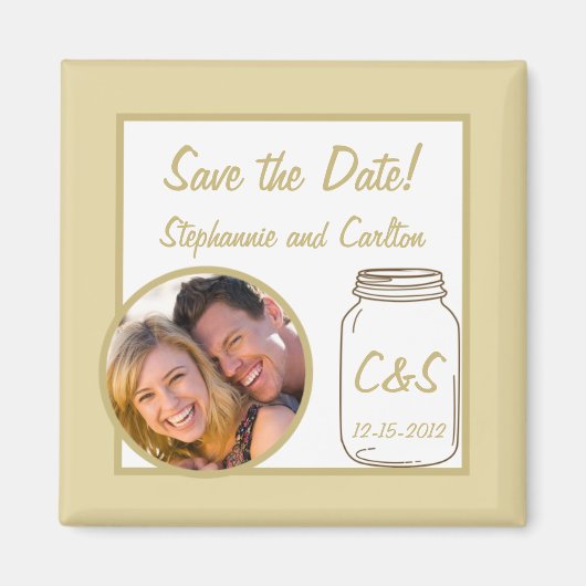 Bruin/Bruine Mason Pot Huwelijksaankondiging Magne Magneet (Voorkant)