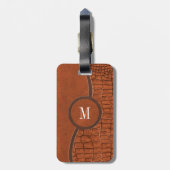 Bruin bruinvet lederen legator bagagelabel (Achterkant verticaal)