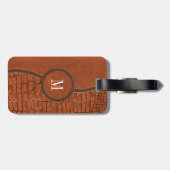 Bruin bruinvet lederen legator bagagelabel (Achterkant horizontaal)
