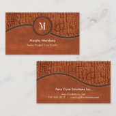 Bruin bruinvet lederen legator visitekaartje (Voorkant / Achterkant)