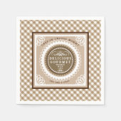 Bruin Buffalo Gingham. Servetten (Voorkant)