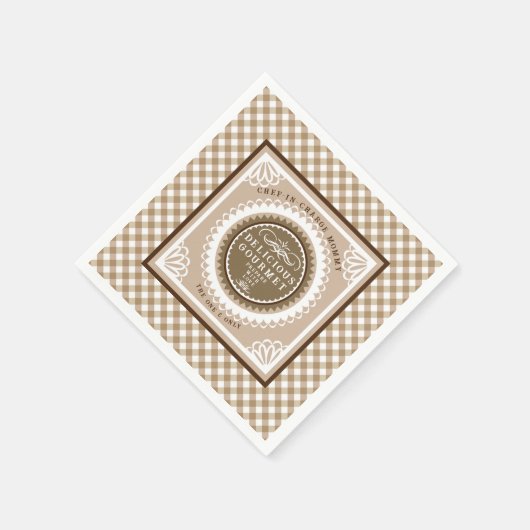 Bruin Buffalo Gingham. Servetten (Hoek)