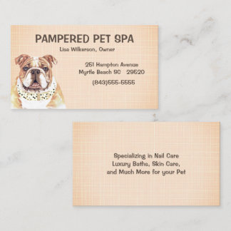 Bruin Bulldog Pet Groomer Visitekaartje