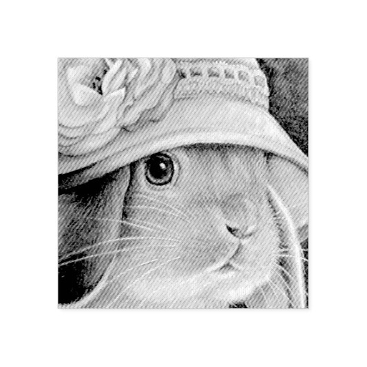 Bruin Bunny Rabbit in Spring Bonnet Waterverf Art Rubberstempel (Afrduk)