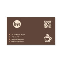 Bruin Café Logo QR Code Zakelijke Kaart