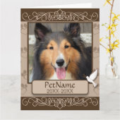 Bruin Calligrafen zwemt op maat Kaart (Gele Bloem)