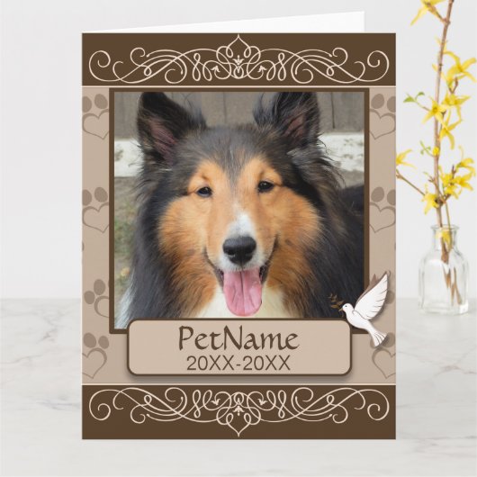 Bruin Calligrafen zwemt op maat Kaart (Gele Bloem)