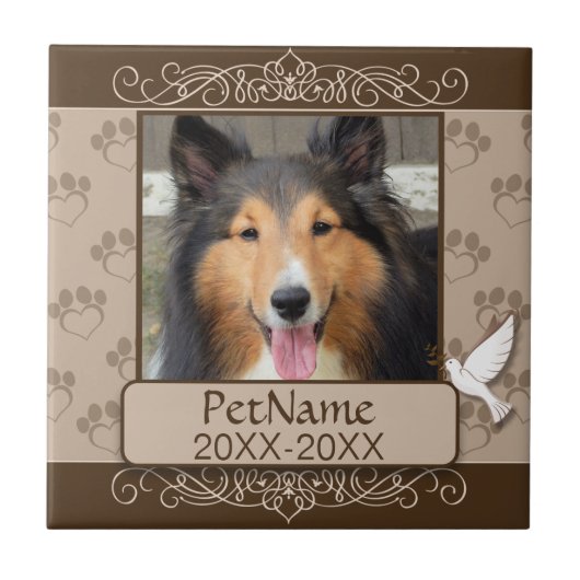 Bruin Calligrafen zwemt op maat Tegeltje (Voorkant)