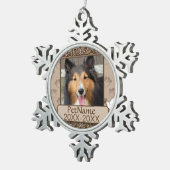 Bruin Calligrafen zwemt op maat Tin Sneeuwvlok Ornament (Rechts)