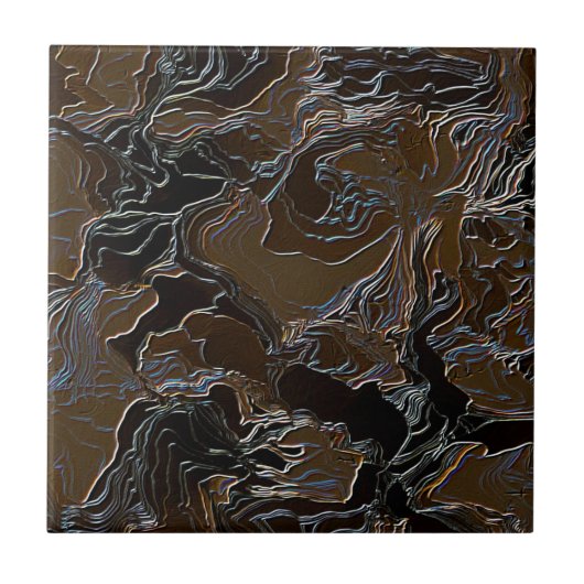Bruin Camo-effect ontwerp Tegeltje (Voorkant)