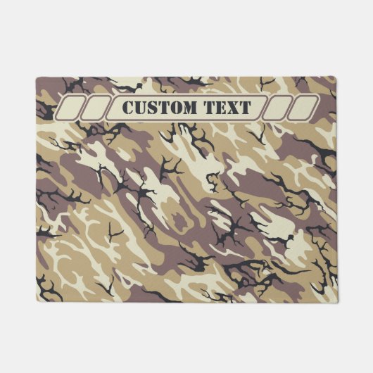 Bruin Camo met aangepaste belettering Deurmat (Voorkant)