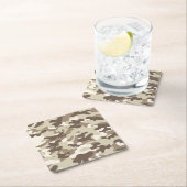 Bruin Camo-ontwerp Kartonnen Onderzetters (Insitu)