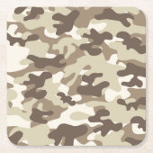 Bruin Camo-ontwerp Kartonnen Onderzetters (Voorkant)