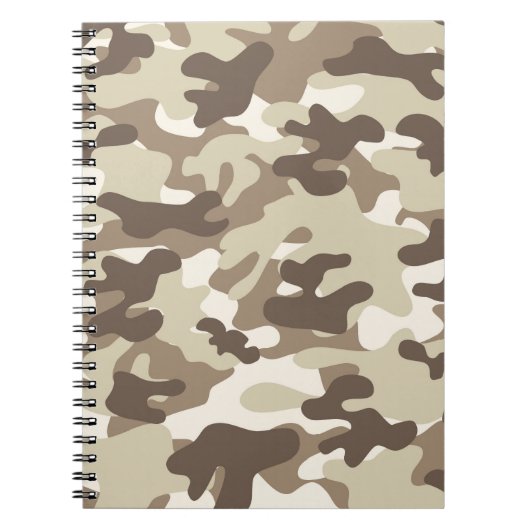 Bruin Camo-ontwerp Notitieboek (Voorkant)