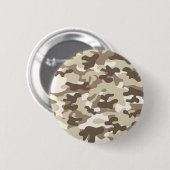 Bruin Camo-ontwerp Ronde Button 5,7 Cm (Voorkant /achterkant)