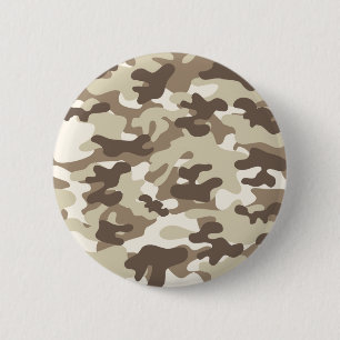 Bruin Camo-ontwerp Ronde Button 5,7 Cm