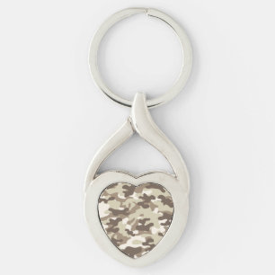 Bruin Camo-ontwerp Sleutelhanger