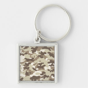 Bruin Camo-ontwerp Sleutelhanger