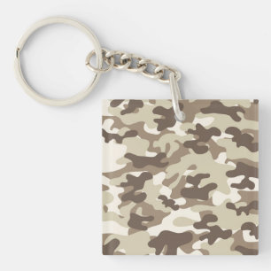 Bruin Camo-ontwerp Sleutelhanger