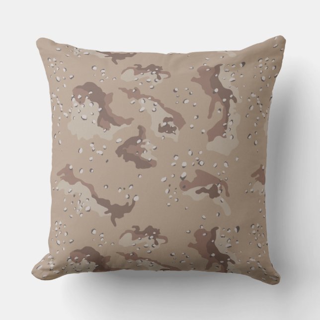 Bruin camouflagepatroon buitenkussen (Voorkant)