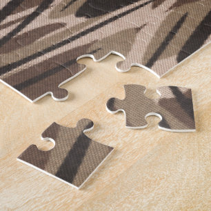 Bruin camouflagepatroon legpuzzel