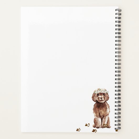 Bruin Cavapoo puppy Hond Liefde Bruiloft Planner (Achterkant)