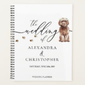 Bruin Cavapoo puppy Hond Liefde Bruiloft Planner (Voorkant)