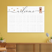 Bruin Cavapoo puppy Welkom Zittafel Nummers Canvas Afdruk (Insitu (Woonkamer))