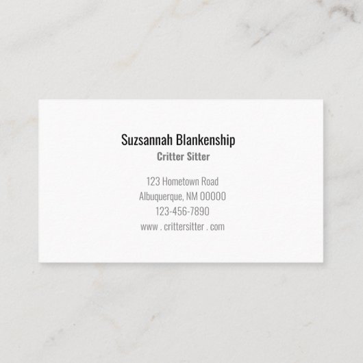 Bruin cavia foto & QR Code Pet Care Visitekaartje (Achterkant)