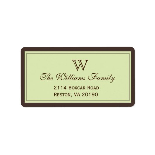Bruin & Celadon Klassieke Grens Etiket (Voorkant)