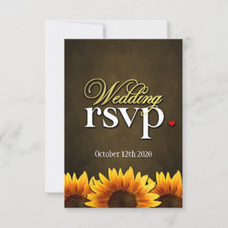 Bruin Chalkboard Sunflower Wedding RSVP-kaarten RSVP Kaartje
