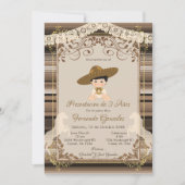Bruin Charro Mexican Tres Anos Boy Kaart (Voorkant)